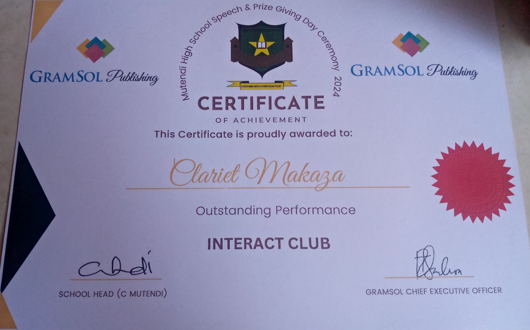 Interact Club Recognition